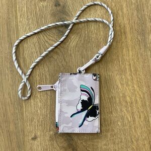 Vera Bradley ReActive RFID Lanyard Card Case “Lavender Butterflies”